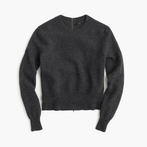 NWT-S-J.Crew j.crew wool back zip sweater gray